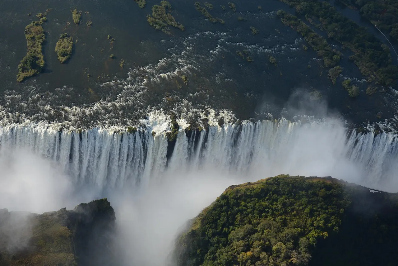 Les chutes Victoria vues du ciel
