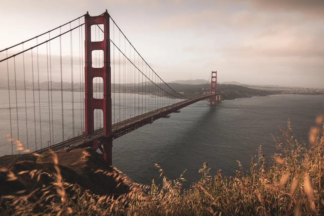Le Golden Gate Bridge dans la brume, à San Francisco