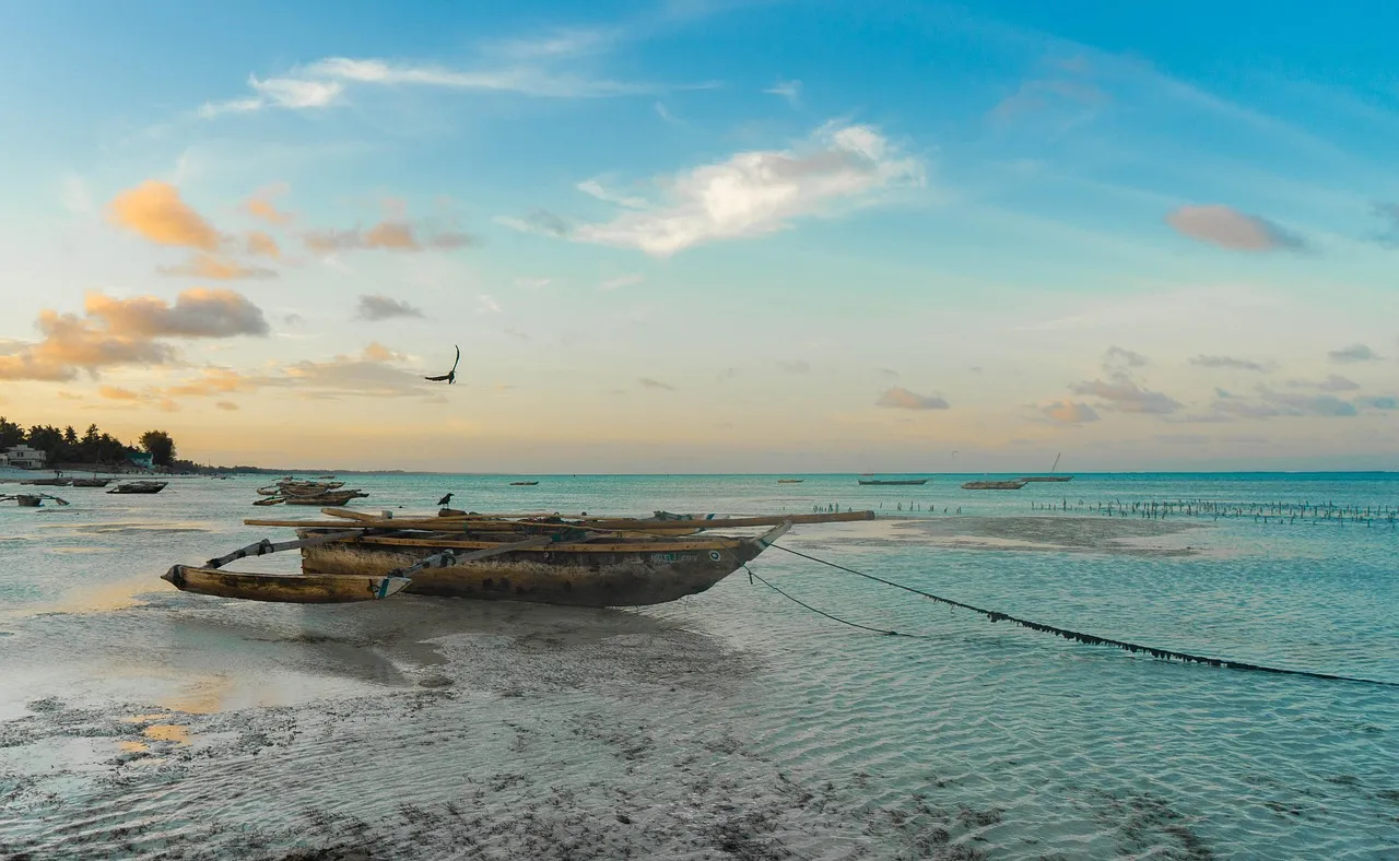 Pirogue sur une plage de Zanzibar, en Tanzanie