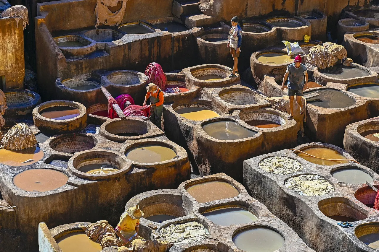 Les cuves colorées des tanneries de Fès, au Maroc